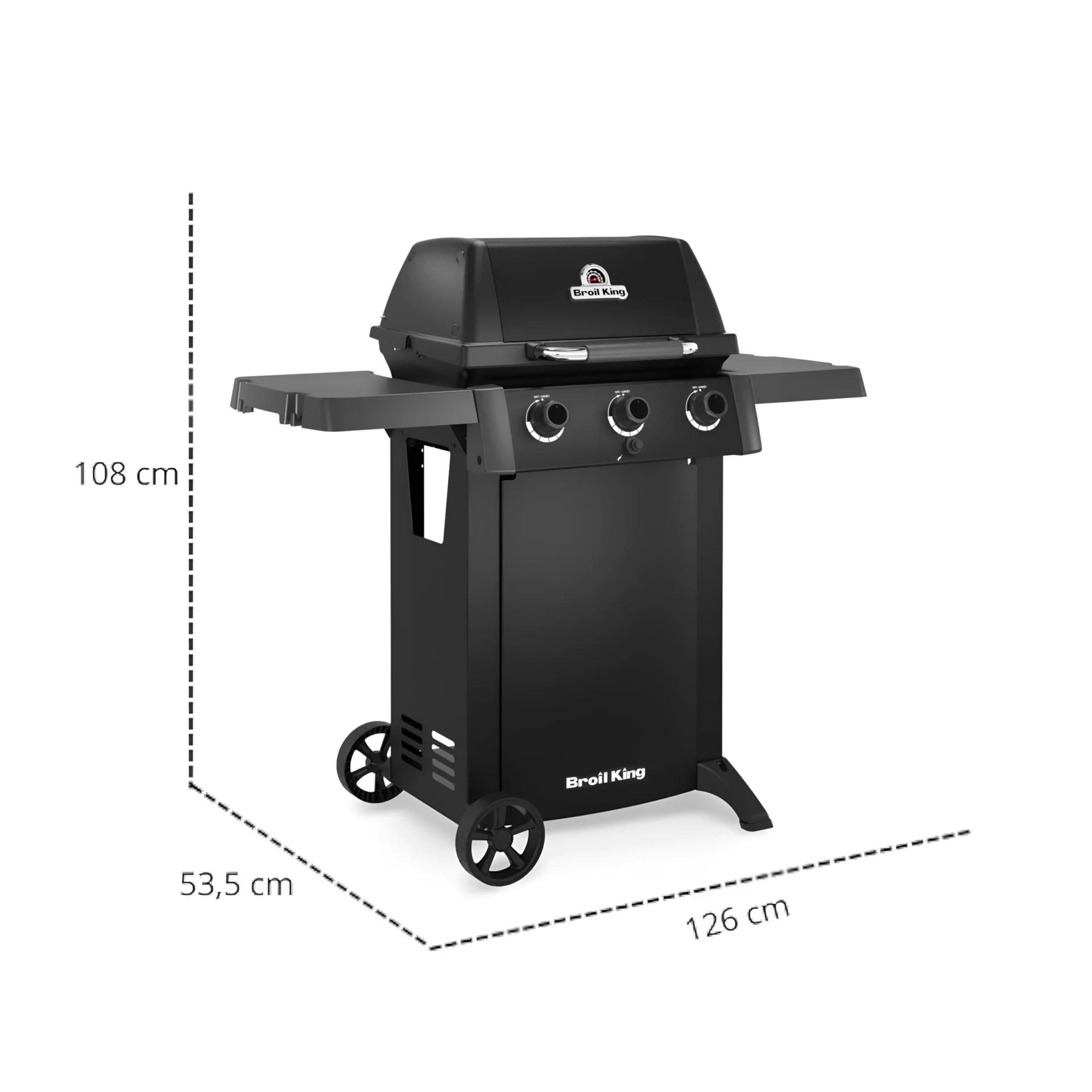 Grill Gazowy Broil King Gem 310 Shadow Black Knight | Kompaktowy Grill na Taras Balkon Ogród, 3 Palniki główne | Wymiary Grilla | Dynamic24 Bielsko-Biała