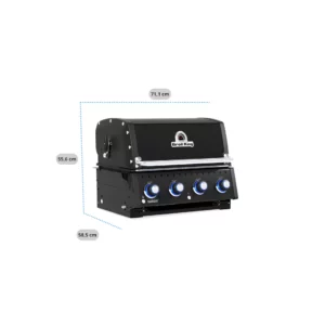Gazowy grill do zabudowy Broil King Baron 420 Shadow BI Black Knight 2026 | 4 palniki główne, nowa farba | Wymiary | Dynamic24 Bielsko-Biała