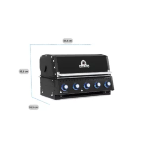Gazowy grill do zabudowy Broil King Baron 520 Shadow BI Black Knight 2026 | 5 palników głównych, nowa farba | Wymiary | Dynamic24 Bielsko-Biała