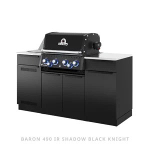 Wyspowa Kuchnia Ogrodowa Zabudowa Grillowa z Grillem Broil King Baron 490 IR Shadow Black Knight (2026) | Palnik na Podczerwień IR, Pełen Zestaw Rożna Obrotowego z Tylnym Palnikiem | Prawa | Dynamic24 Bielsko-Biała