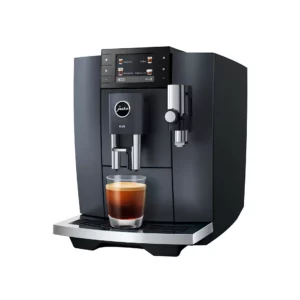 Ekspres do Kawy JURA E8 ED | Najnowsza Odsłona | 27 specjałów, Hot Brew, Light Brew, Sweet Foam, młynek P.A.G.2 i Coffee Timer | Cosmic Black | Bok |Dynamic24 Bielsko-Biała