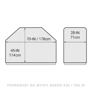 Pokrowiec Select do Ogrodowych Wysp / Kuchni Grillowych Broil King z Grillami Baron Seria 500 modele 520, 590 | Wymiary | Dynamic24 Bielsko-Biała