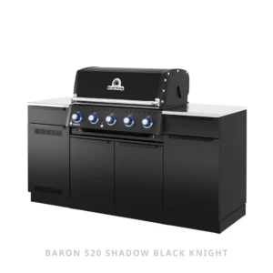 Wyspowa Kuchnia Ogrodowa z Grillem do Zabudowy Broil King Baron 520 Shadow w najnowszym malowaniu proszkowym Black Knight | 5 palników głównych | Prawa | Dynamic24 Bielsko-Biała