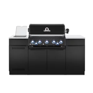 Wyspowa Kuchnia Ogrodowa z Grillem do Zabudowy Broil King Baron 590 IR Shadow w najnowszym malowaniu proszkowym Black Knight | 5 palników głównych, Palnik IR na podczerwień, Pełen Zestaw Rożna Obrotowego z tylnym palnikiem | Dynamic24 Bielsko-Biała