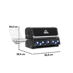 Gazowy grill do zabudowy Broil King Baron 590 IR Shadow BI Black Knight 2026 | 5 palników głównych, nowa farba, Palnik na Podczerwień IR, Zestaw Rożna Obrotowego | Wymiary | Dynamic24 Bielsko-Biała