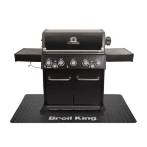 Czarna mata pod grilla Broil King Baron 590 Shadow 180 x 90 cm łatwa w czyszczeniu, skutecznie zabezpiecza taras przed tłuszczami wokół grilla. Dynamic24 Bielsko-Biała