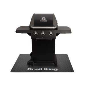 Czarna mata pod grilla Broil King Royal 320 Shadow 140 x 90 cm łatwa w czyszczeniu, skutecznie zabezpiecza taras przed tłuszczami wokół grilla. Dynamic24 Bielsko-Biała